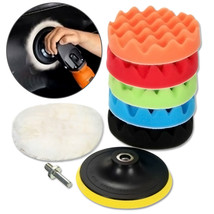 7 Pcs 7 Inch Polishing Waxing Pad Sponge Buff Buffing Kit Set For Car Polisher - £20.77 GBP