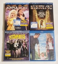Joyful Noise, New Year&#39;s Eve, Pitch Perfect &amp; Life As We Know It Blu-ray Lot - £10.03 GBP