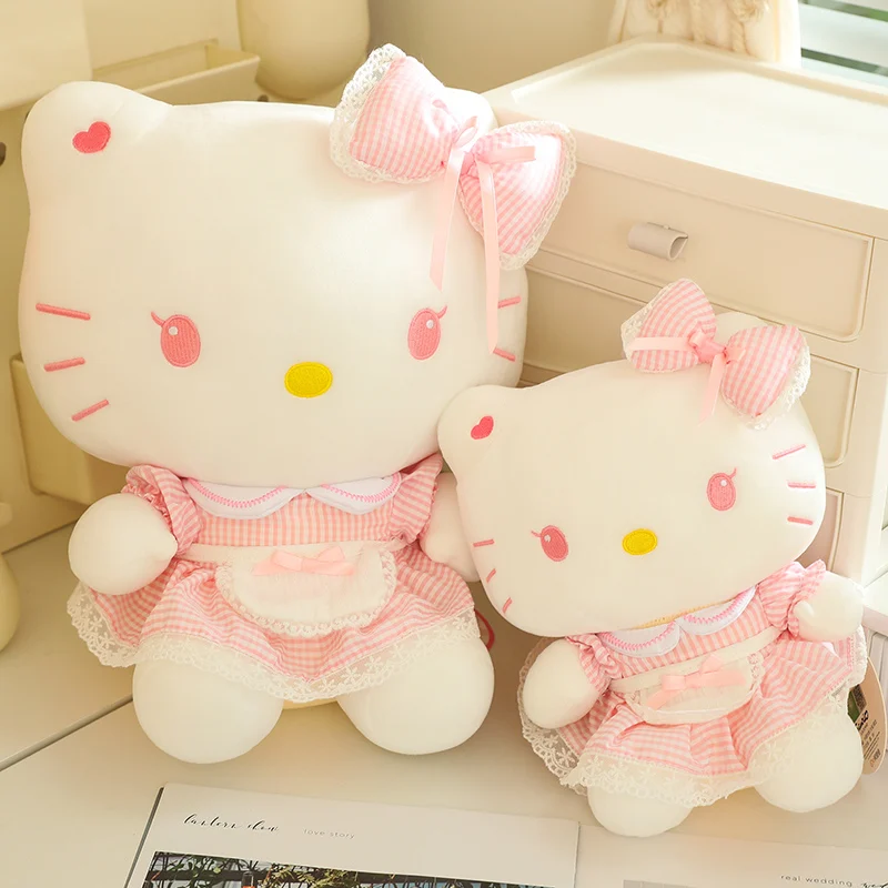 25/33cm Cute Pink Lolita Hello Kitty Plush  Lovely Stuffed Anime Sweet Cat Plush - $40.70