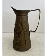 Vintage Copper/Metal Embossed Scene Pitcher, Made In England 10&quot; VGUC - €12,93 EUR