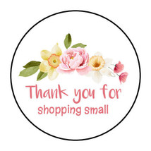 30 THANK YOU FOR SHOPPING SMALL ENVELOPE SEALS LABELS STICKERS 1.5&quot; ROUN... - $7.49