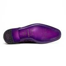 Genuine Ostrich Leg Double Monk Strap Shoes Napoli Purple image 3