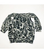 BCBGMAXAZRIA Womens Blouse Black &amp; White Floral Size Small 3/4 Sleeve - $13.38