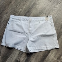 New Terra &amp; Sky Shorts Women 24W White Denim Elasticized Waist Stretch S... - $15.83