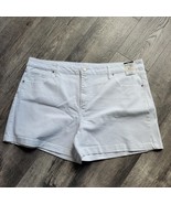 New Terra &amp; Sky Shorts Women 24W White Denim Elasticized Waist Stretch S... - $15.83