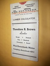 Home Treasure Paper Decor Ad Pocket Lumber Calculator Scale Theodore Brown Store - £18.95 GBP