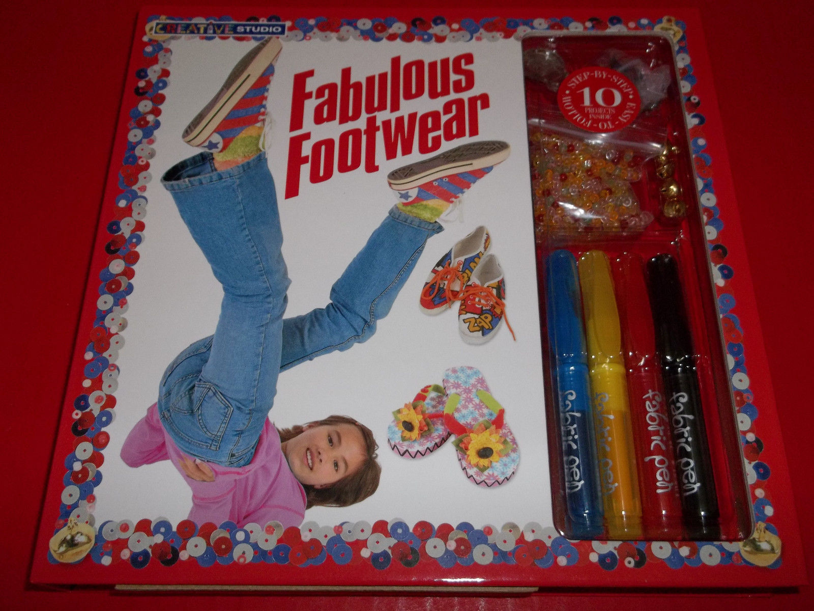 Craft Gift Kit Bead Art Fabulous Footwear Activity Book Set Shoe Decor M... - $9.49