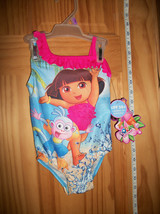 Dora The Explorer Baby Clothes 12M Infant Girl Swimsuit Monkey Bathing Swim Suit - £11.38 GBP