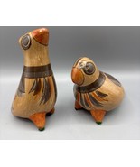 Vtg Tonala Mexican Folk Art Pottery Bird Hand Painted Set of 2 - $553.78 MXN