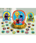 Sesame Street Table Top Centerpiece Decorations 3 Piece Plus Confetti El... - $319.47 MXN