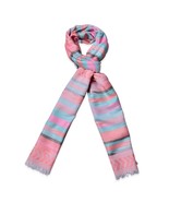 Peach &amp; Multi Color 100% Polyester Santa Fe Pattern Scarf #S073 NEW - $11.96