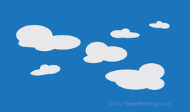 Set of Six Clouds Vinyl Wall Art - £8.61 GBP