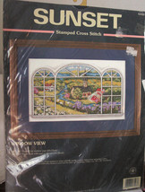 Sunset Stamped Cross Stitch Window View - $12.99
