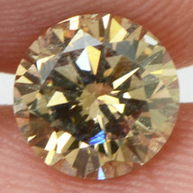 Loose Round Cut Diamond Fancy Champagne Color 0.90 Carat VS2 Certified Enhanced - £889.69 GBP
