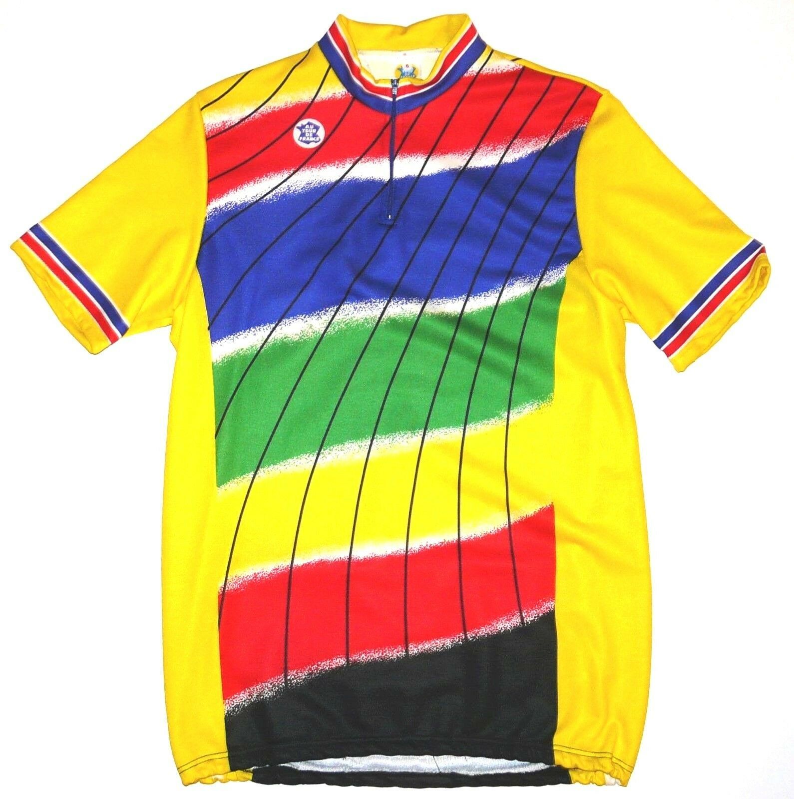 Vintage Au Tour De France Cycling Jersey Size 6  21 inch Chest 53 cm - $38.49
