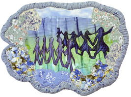 Happy Dance: Quilted Art Wall Hanging - $435.00