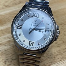 Juicy Couture Men 30m Silver Steel Rhinestone Analog Quartz Watch~Date~N... - £20.19 GBP