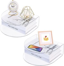Hmyhum Acrylic Floating Nightstand Set Of 2, Wall Mounted Bedside Table, Clear. - £41.00 GBP