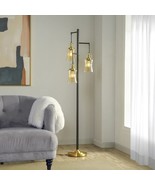 NEW Viral Stylecraft Arden LED 3-Light Floor Lamp, Matte Black  17”x11”x... - $150.37 CAD