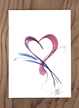 Brush Stroke Heart No.3 in Acrylics Greeting Card - $9.00