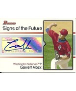 2008 Bowman Signs Of The Future Garrett Mock SCF-GM Nationals - $3.50