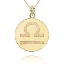 Personalized Name 10k 14k Solid Gold Zodiac Sign Libra Pendant Necklace - £132.83 GBP
