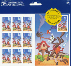 2000 Wile E. Coyote and Road Runner $.33 Cent Sheet of 10 Stamps  - $10.00