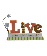 Blossom Bucket Live Like You Mean It! Inspirational Figurine Gift - £1.15 GBP