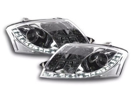 FK Pair LED DRL Lightbar Servo Headlights Audi TT 8N 99-05 chrome 1.8 3.2 LHD - £318.25 GBP