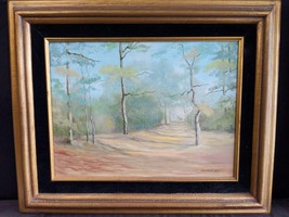 Faye Schnuriger( 1911-1997) San Antonio Texas Landscape Deer Painting on Board - £194.62 GBP