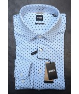 HUGO BOSS Hombre Hal Kent Ajuste Casual Azul Pastel Camiseta Algodón Cam... - $1,340.57 MXN