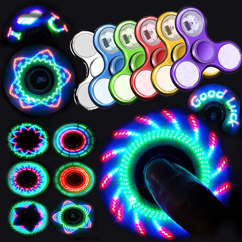 Play Luminous LED light Fidget Spinner Hand Top Spinners Glow in Dark EDC Stress - £23.30 GBP