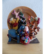 Disney Winnie the Pooh 2pc. Christmas Plate and Figurine Stand  - £43.26 GBP
