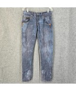 Time Zone Jeans Men 30x31.5 Blue Bleach Wash Button Closure Straight Leg... - $22.24