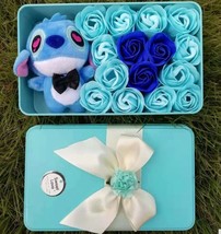 Disney Inspired Handmade heart eyes stich plush toys with soap flowers b... - £31.45 GBP