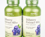 GNC Bilberry Extract 60mg 100 Capsules Each Lot Of 2 BB 3/2025 For Eye H... - $33.81