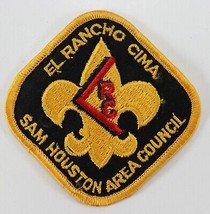 Vintage El Rancho Cima Sam Houston Black &amp; Yellow SHAC Boy Scout Camp Patch - $11.69