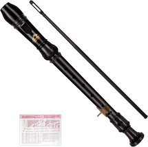 Eastrock Recorder Instrument German Style Soprano Recorder Brown 3 Pieces for Be - £10.12 GBP