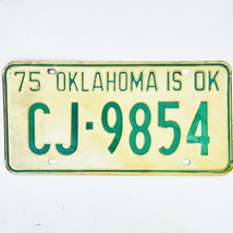 1975 United States Oklahoma Creek County Passenger License Plate CJ-9854 - £14.74 GBP