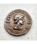 Menander the Great GENUINE Tetradrachm Coin Bactrian Bactria Bactria XF ... - $791.01