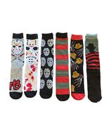Freddy vs Jason Halloween Horror 6 Pr Crew Socks Mens Size 8-12 Friday t... - $15.83