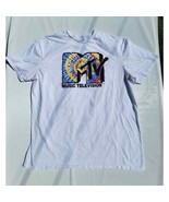 MTV Rainbow Tie Dye Logo White Men&#39;s Medium T-Shirt 2019 Music Televisio... - $21.45 CAD