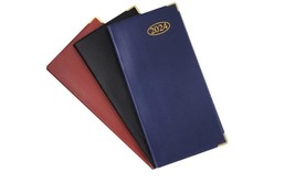 2024 Diary Slim Line Week to View Diary Softcover Gold Metal Corners Desk Diary - £4.00 GBP