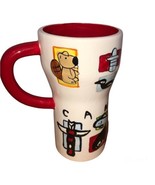 Canada 16 oz souvenir ceramic Mug Artwork Red Ivory The Postcard Factory - $5.95