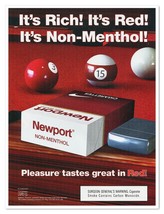 Newport Cigarettes Red Pool Table 2011 Full-Page Print Magazine Tobacco Ad - £7.58 GBP