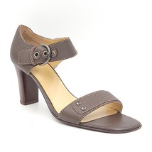 Worthington Women Block Heel Ankle Strap Sandals Size US 10M Brown Leather - £4.66 GBP