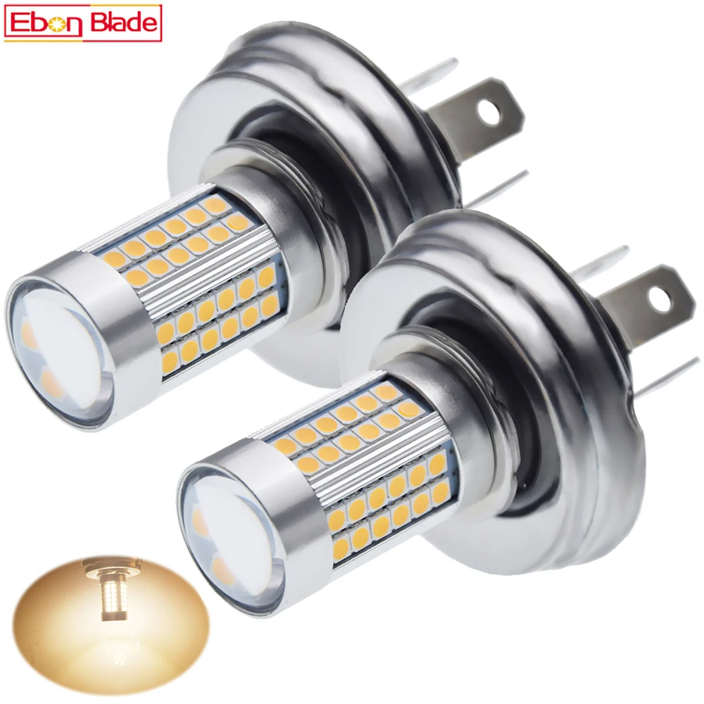 Pair Warm White 4300K R2 P45t 6V 12V 24V Motorbike Headlight 3030 66SMD Car Head - $772.98