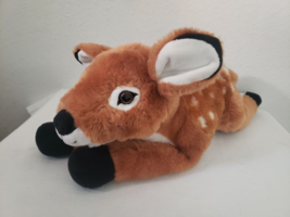 Petting Zoo Fawn Baby Deer Plush Stuffed Animal Recycled Brown White Spots - $19.78