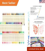 Vibrant 120 Color Dual Tone Acrylic Brush Markers - Perfect for DIY Art ... - $136.60