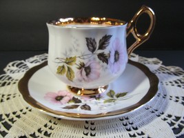 Rosina Pink Floral Tea Cup Saucer Fine Bone China England - £17.40 GBP